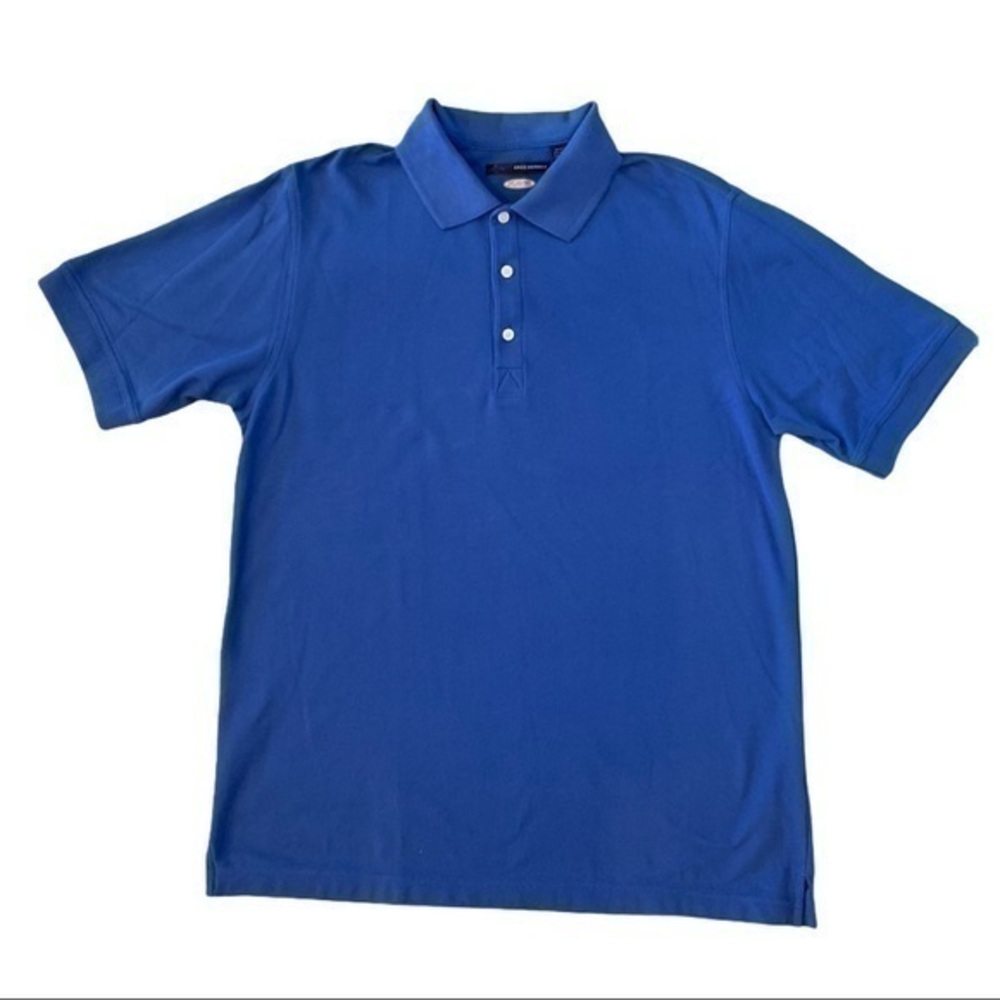 Greg Norman play dry royal blue golf shirt